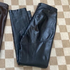 Aritzia High Waisted Leather Pants